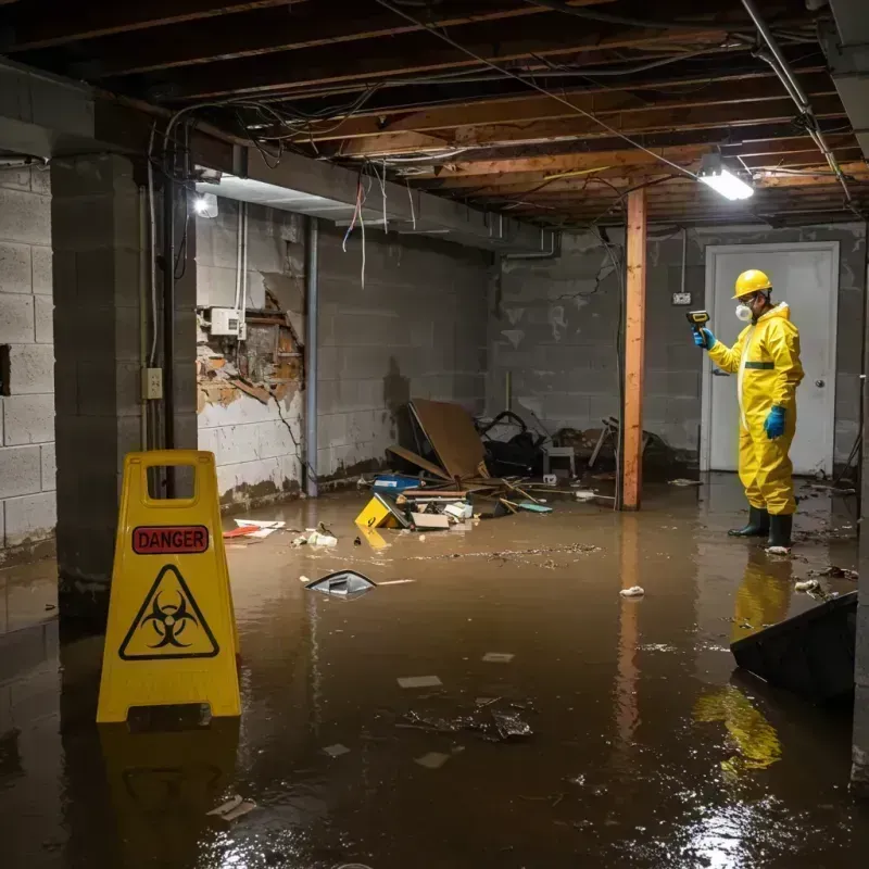 Flooded Basement Electrical Hazard in Benton County, WA Property