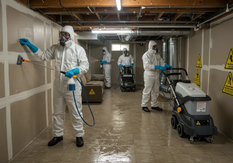 Basement Moisture Removal and Structural Drying process in Benton County, WA